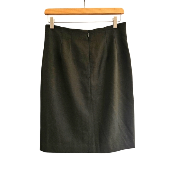Vintage Pappagallo 100% Worsted Wool Pencil Skirt, Made in USA Green Size Large - Picture 2 of 8